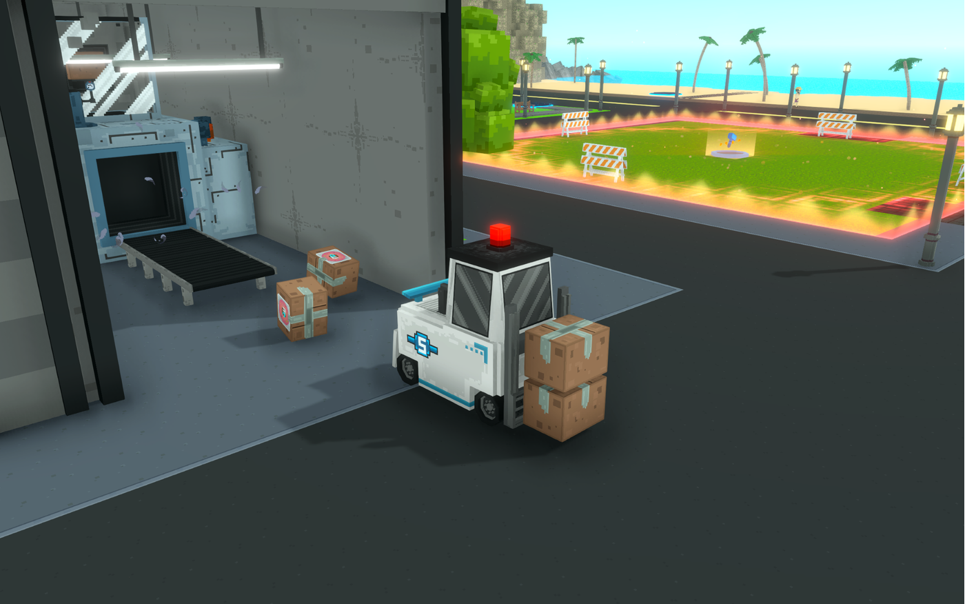 The building isn’t finished yet! We need to transport more boxes!