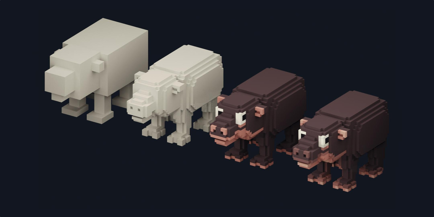 Voxel Hippo Moo Deng; Alina S. Example showing the blocking method
