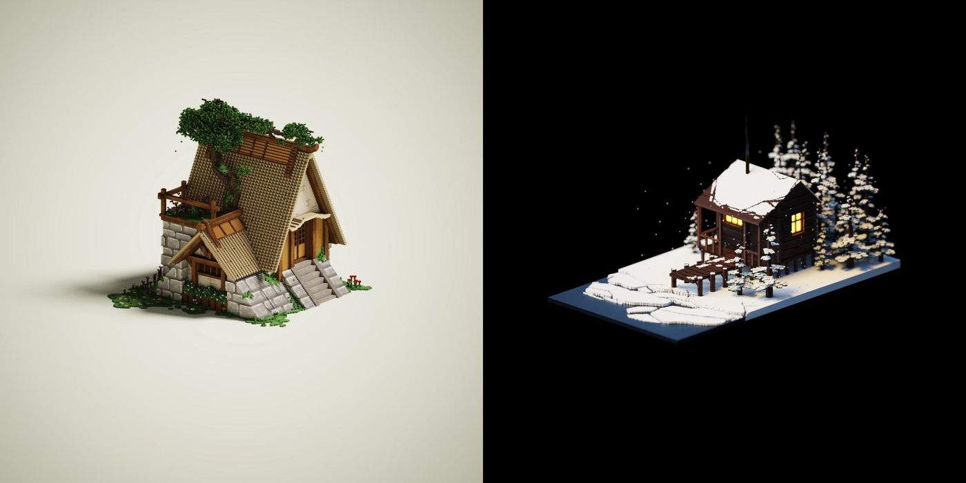 House of Silense vs Winter House; Alina S. An example showing how different colour palettes can change the vibe of a project