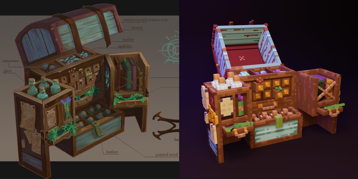Voxel Chest; Alina S. This voxel fan art was created using concept art by Maeve B as inspiration